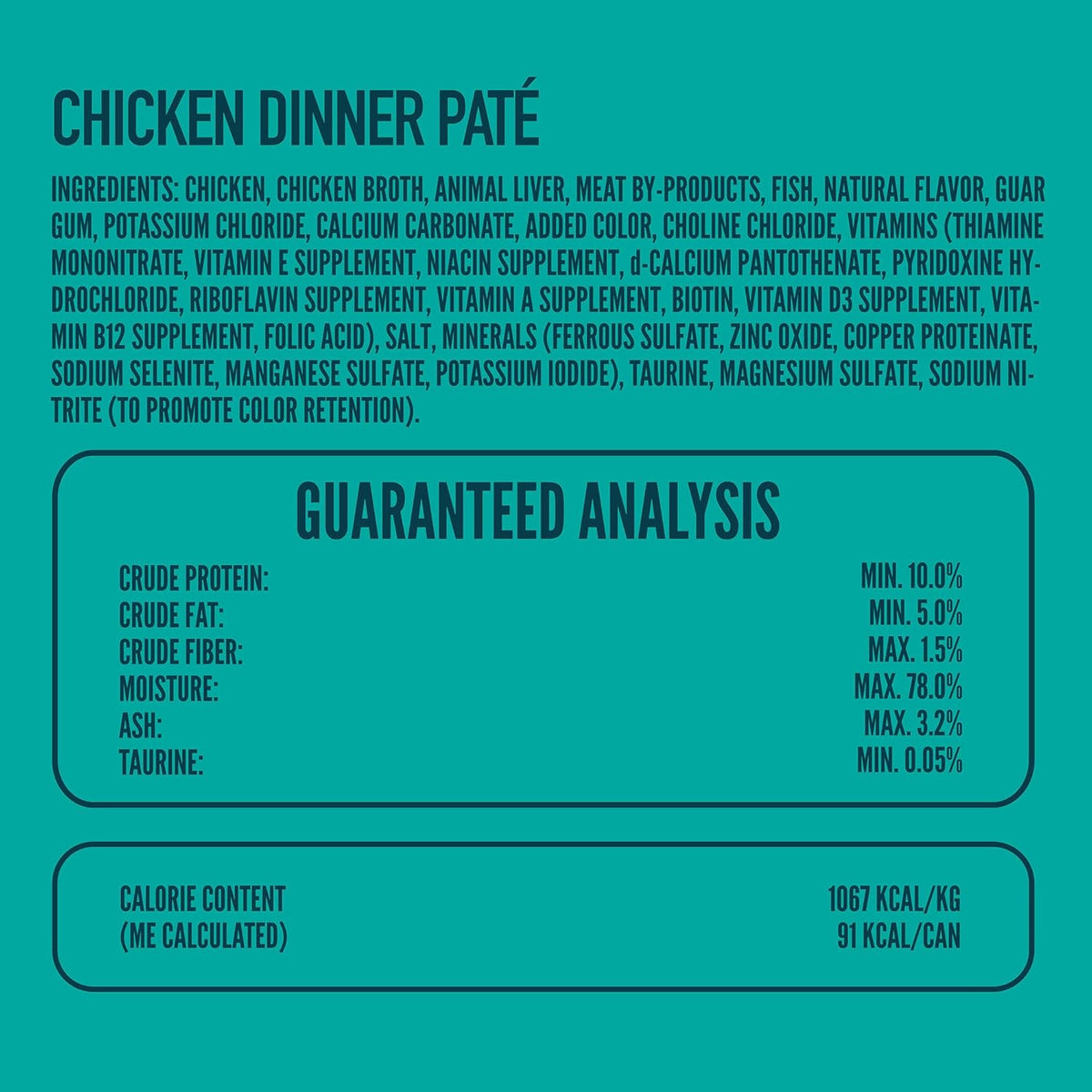 A Strong Heart Canned Wet Cat Food, Chicken Dinner Paté - 3 oz Cans (Pack of 24), Made in The USA