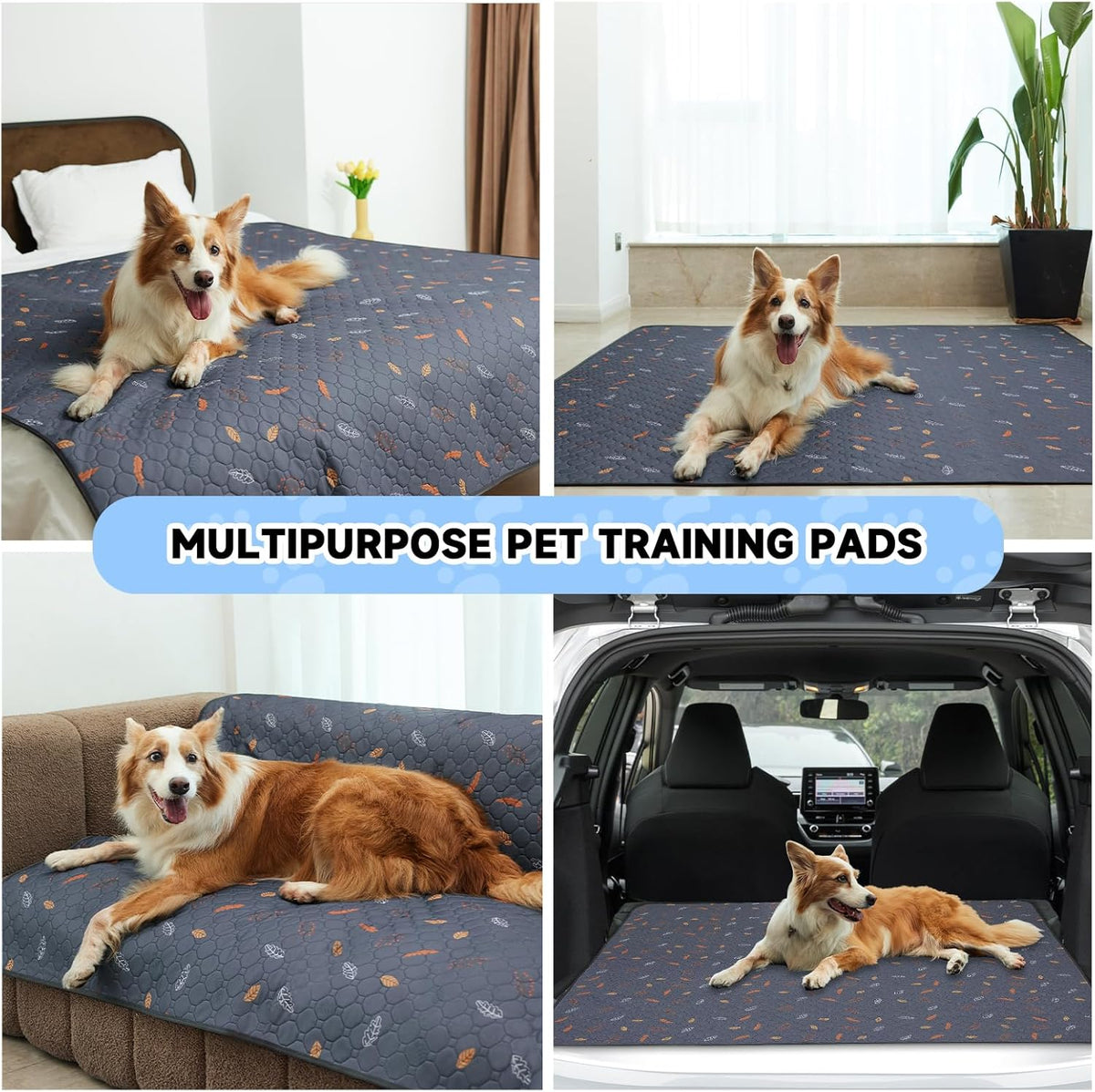 Sunheir Washable Pee Pads for Dogs 2-Pack Reusable Puppy Pads Pet Training Pads, Waterproof Dog Pee