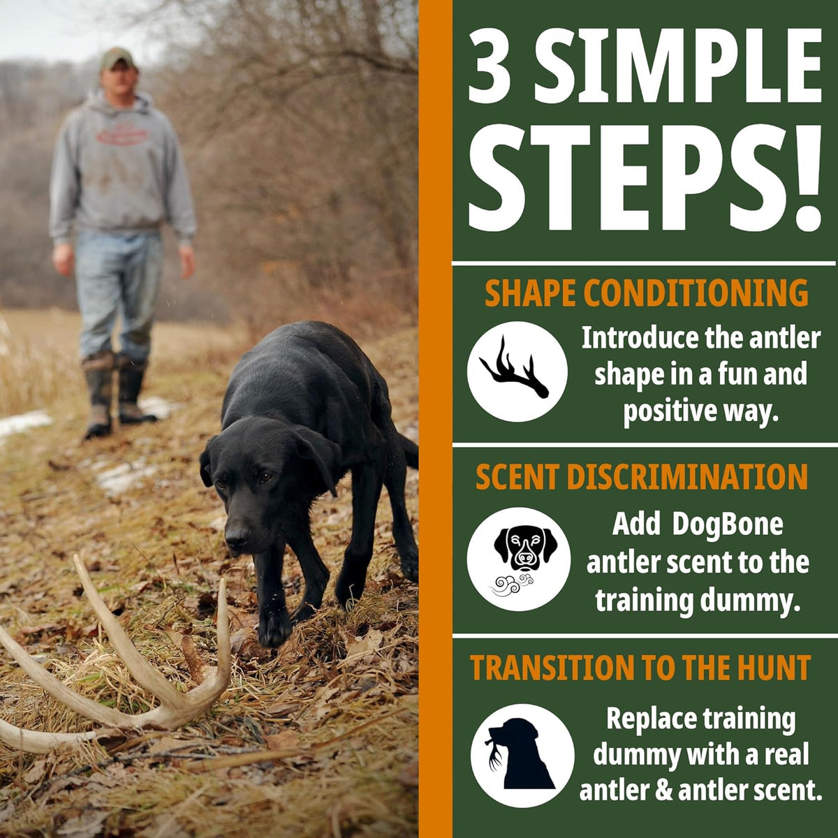 DogBone Shed Hunting Dog Training Kit – Train Your Puppy to Find Deer Antlers - Includes 2 oz Scent