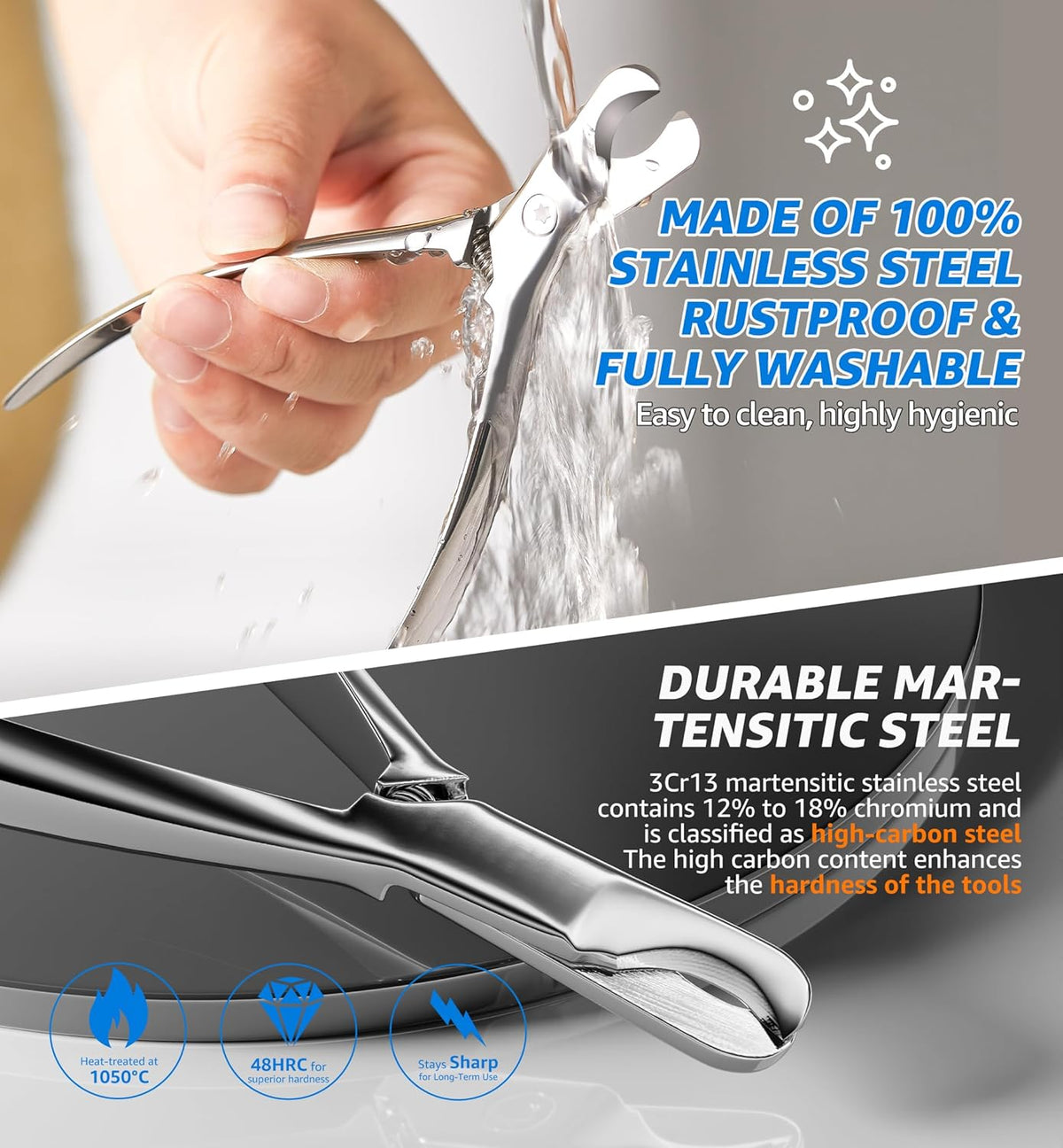 Pet Nail Clippers for Cats & Small Medium Dogs Puppies, Cat Nail Trimmer with All-Steel Material