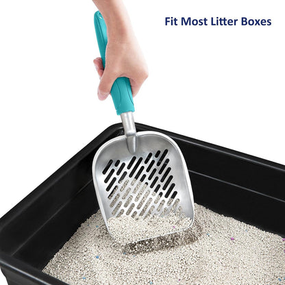 WePet Cat Litter Scoop, Aluminum Alloy Sifter, Kitty Metal Scooper, Deep Shovel with Diagonal