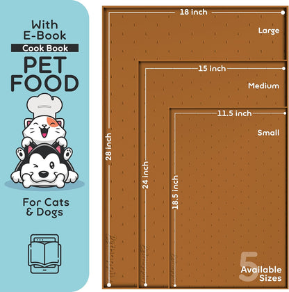 Dog Food Mat - Raised Edges Dogs Mat for Food and Water Prevent Spill, Waterproof Cat Food Mats