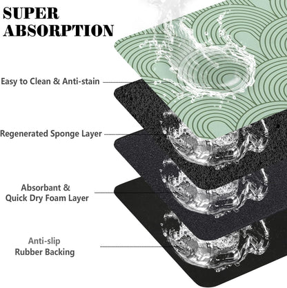 Dog Food Mats for Floors Absorbent, Pet Cat Food Mat - Quick Dry Dog Mat for Food and Water Boho