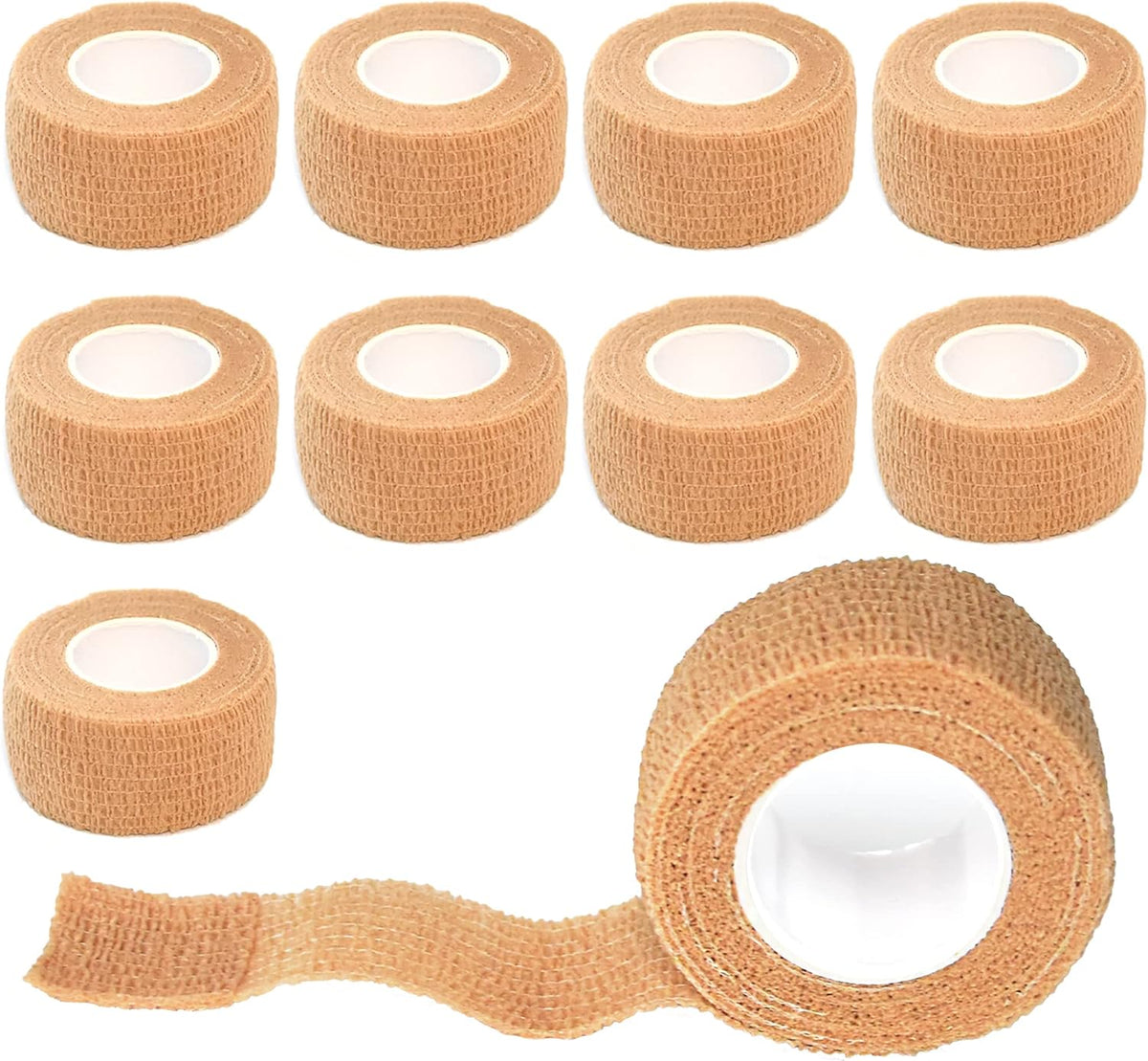 9 Pack 1" x 5 Yards Self Adhesive Bandage Wrap Self Stick Wrap for Ankle, Wrist, Finger, Sports