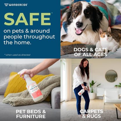 Wondercide - Flea, Tick & Mosquito Spray for Dogs, Cats, and Home - Flea and Tick Killer, Control