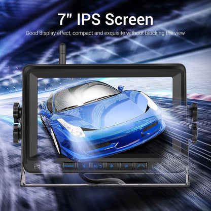 Hikity Wireless Backup Camera Trucks -7 Inch HD 1080P Rear View Camera Monitor Kit, IP68