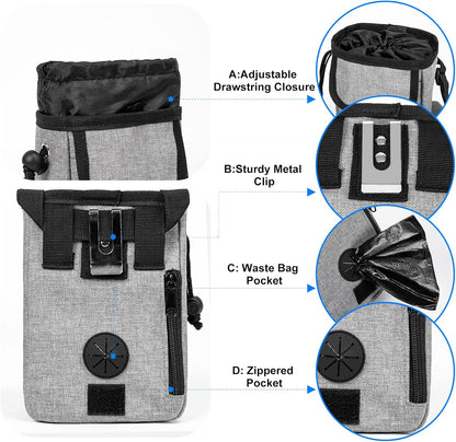 Airline Approved Dog Travel Bag with 2 Dog Treat Training Pouches, Tote Organizer for Weekend Pet