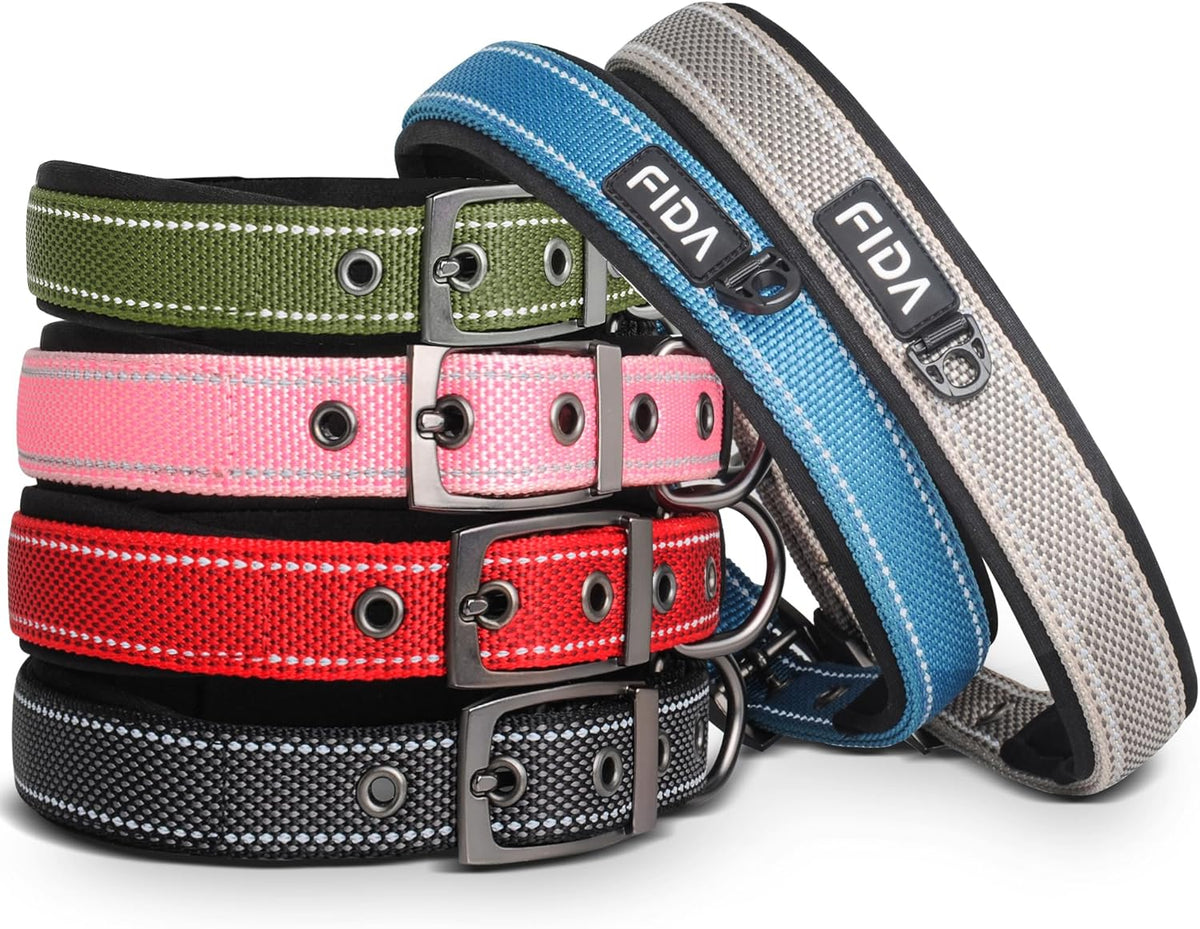 Fida Heavy Duty Dog Collar for Large Dogs, Ultra Comfortable Soft Neoprene Padded, Adjustable