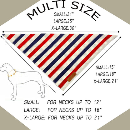 Realeaf 4th of July Dog Bandanas 2 Pack, Reversible American Flag Pet Scarf for Boy and Girl