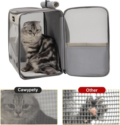 Cat Carrier Backpack,Cat Carrier with Window Blind，Cat Backpack for Small Cats Dogs, Safety Straps