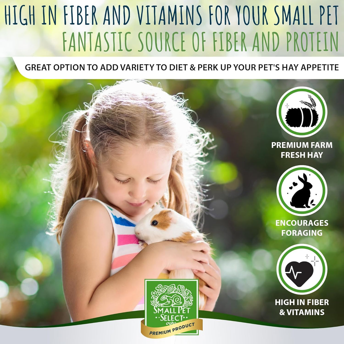Small Pet Select - Gourmet Hay Pet Food, Exclusive Treat Hay, Flowers, and Herb Blend, for Rabbits