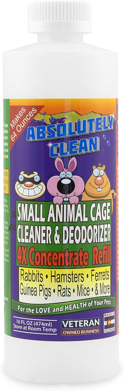 Amazing Small Animal Cage Cleaner - Just Spray/Wipe - Easily Removes Messes & Odors - Hamsters