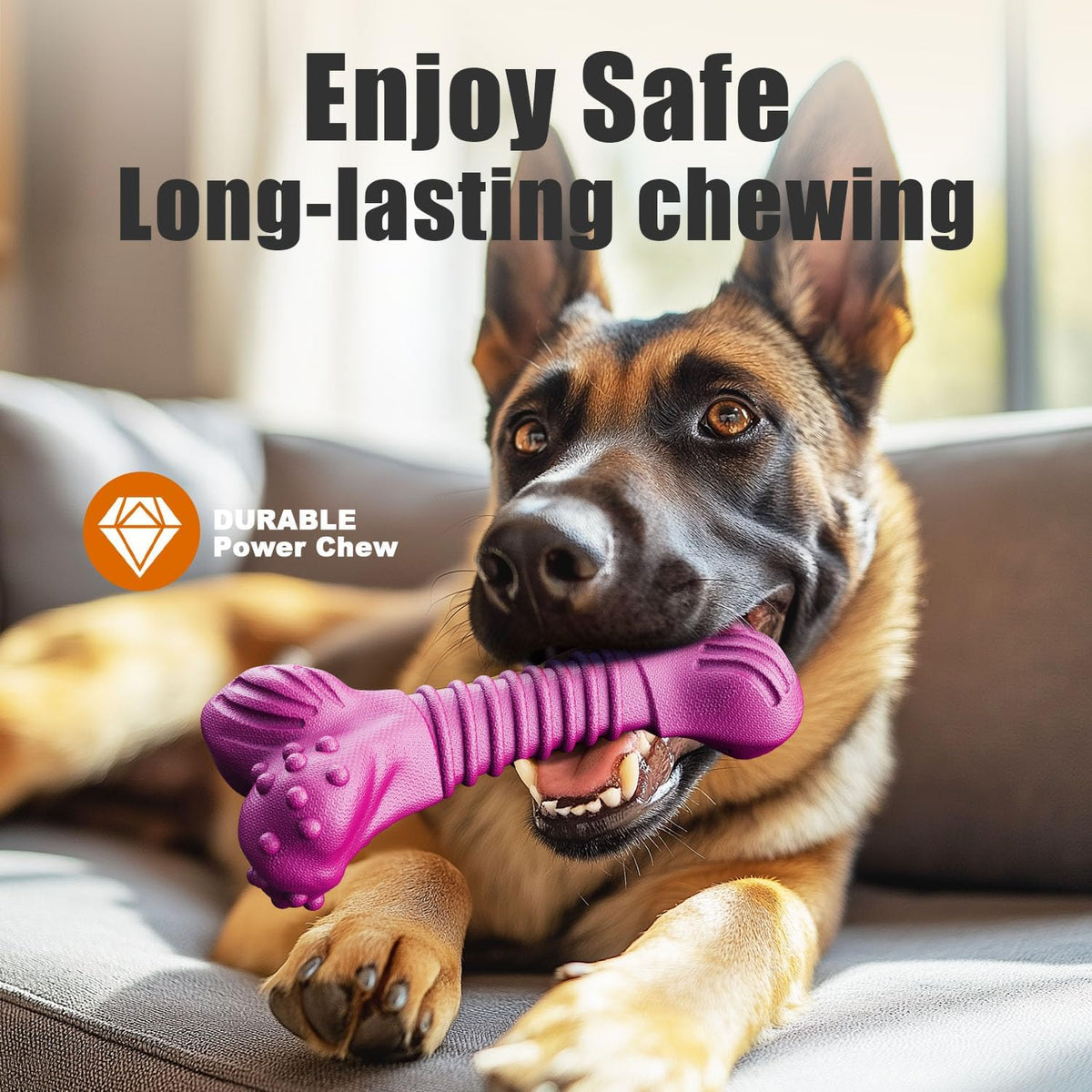 Dog Toys for Aggressive Chewers, Dog Toys for Medium Large Dogs, Natural Rubber Dog Chew Toys with