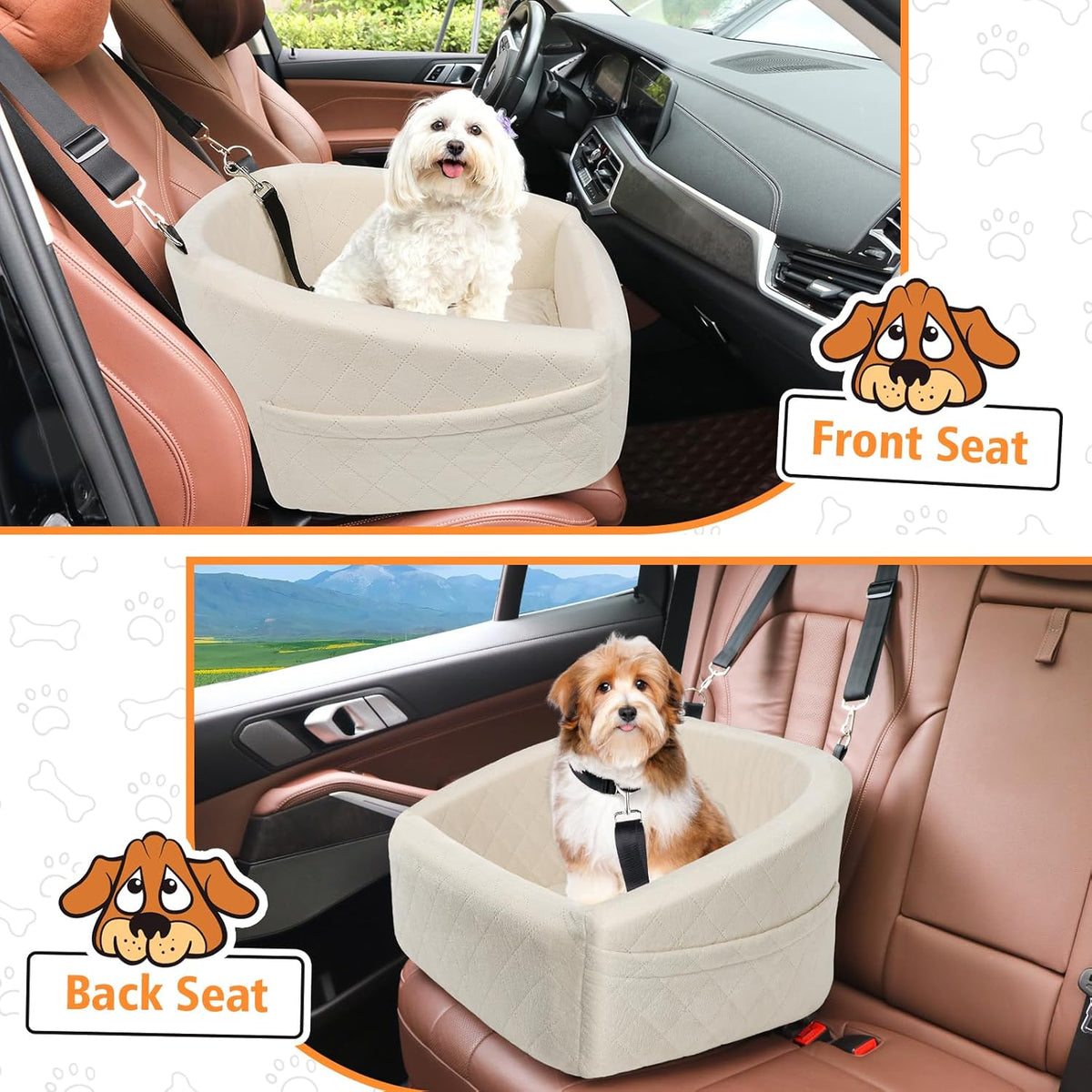 Dog Car Seat for Small Medium Dogs,Detachable Washable Dog Booster Seat Under 30lbs, Pet Car Seat