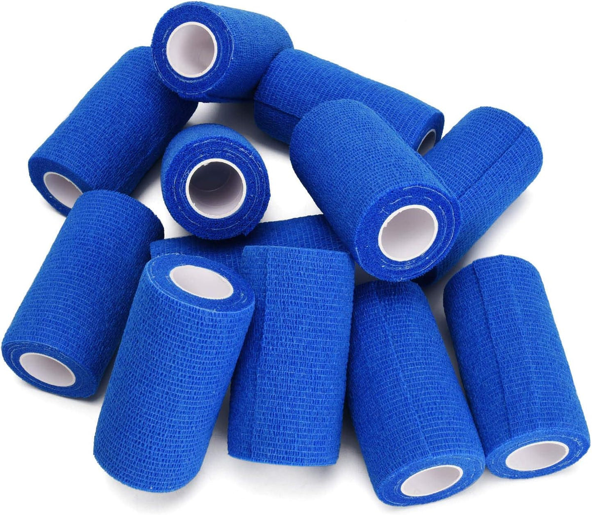 TOBWOLF 12PCS Self Adhesive Bandage, 4" x5yd / 10cmx4.5m Elastic Cohesive Bandage Wrap Athletic