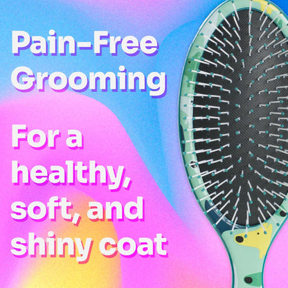 Wet Brush Pet Hair Brush, Large Dog Breed Detangler - Dog Camo, Multi - De-Shedding Comb and