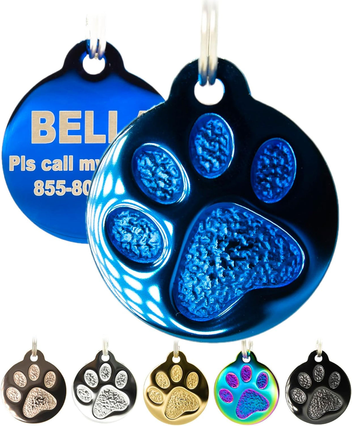 Engraved Pet Tag for Dogs and Cats - Personalized Front & Back up to 4 Lines of Text Custom