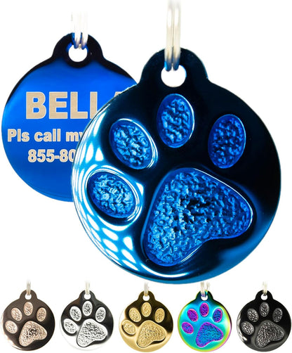 Engraved Pet Tag for Dogs and Cats - Personalized Front & Back up to 4 Lines of Text Custom