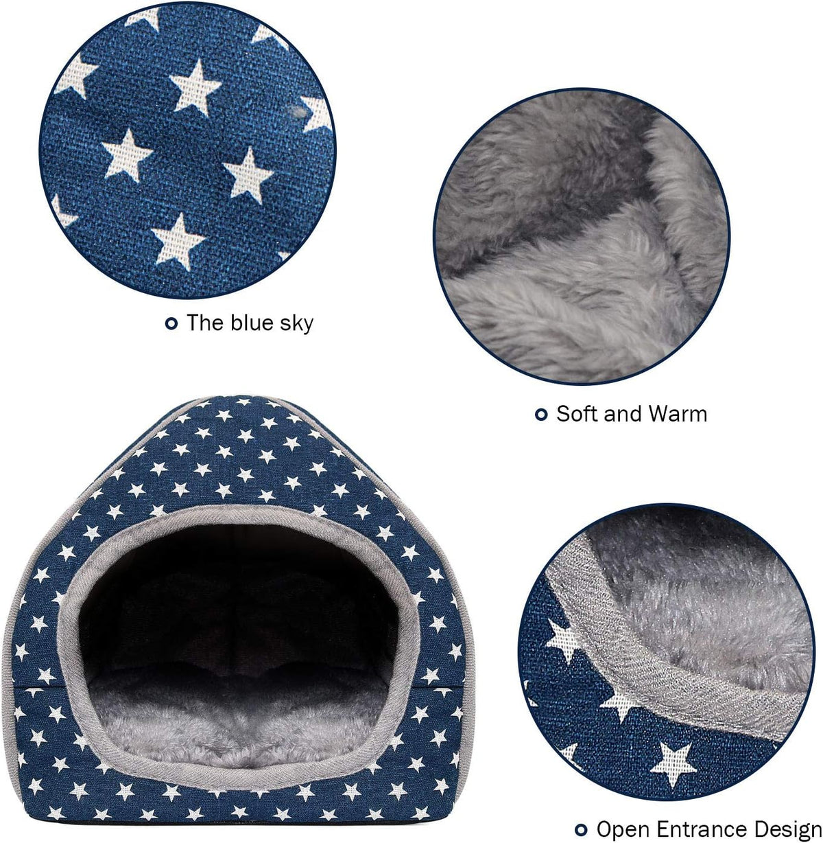 BWOGUE Guinea Pig House Bed Cozy Hamster Cave Large Hideout for Dwarf Rabbits Hedgehog Bearded