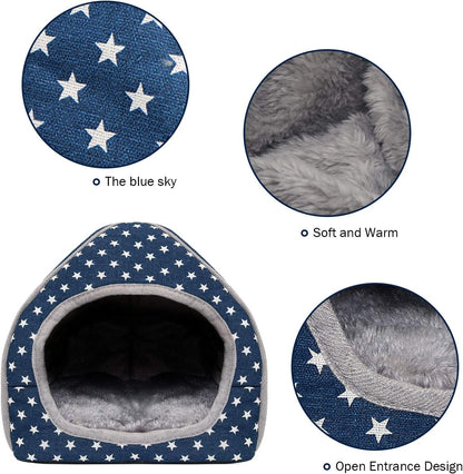 BWOGUE Guinea Pig House Bed Cozy Hamster Cave Large Hideout for Dwarf Rabbits Hedgehog Bearded