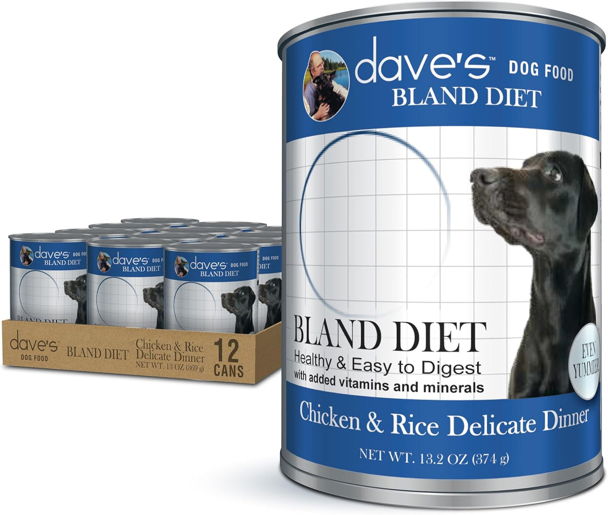 Dave's Pet Food Bland Diet Dog Food (Chicken & Rice), Sensitive Stomach, Easy to Digest