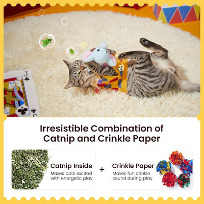 Potaroma Cat Toys Flapping Elephant, Interactive Realistic Kitten Toy Stuffed with Catnip and
