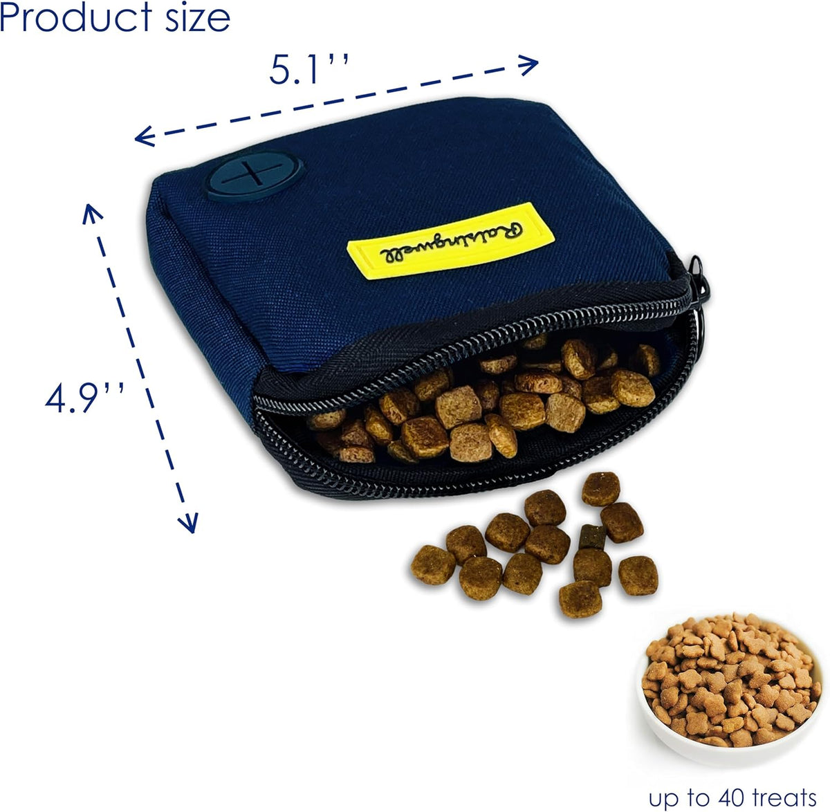 Dog Treat Pouch for Pet Walking and Training with Clicker Poop Bags Small Fanny Zipper Pack Holder