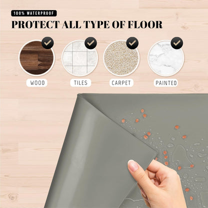 AVERYDAY 32x24'' Silicone Dog Mat for Food and Water, 0.63'' Edge Dog Food Bowl Mats for Floor