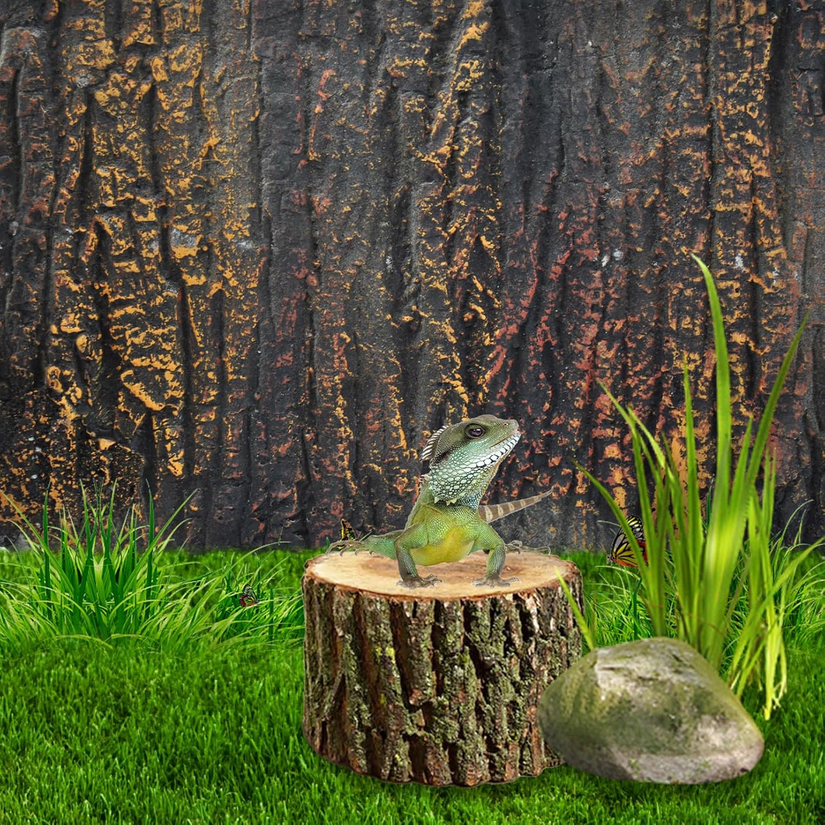 Reptile Tank Background Board Rock Terrarium Cork Background Board 3D Wall Backdrop Aquarium DéCor