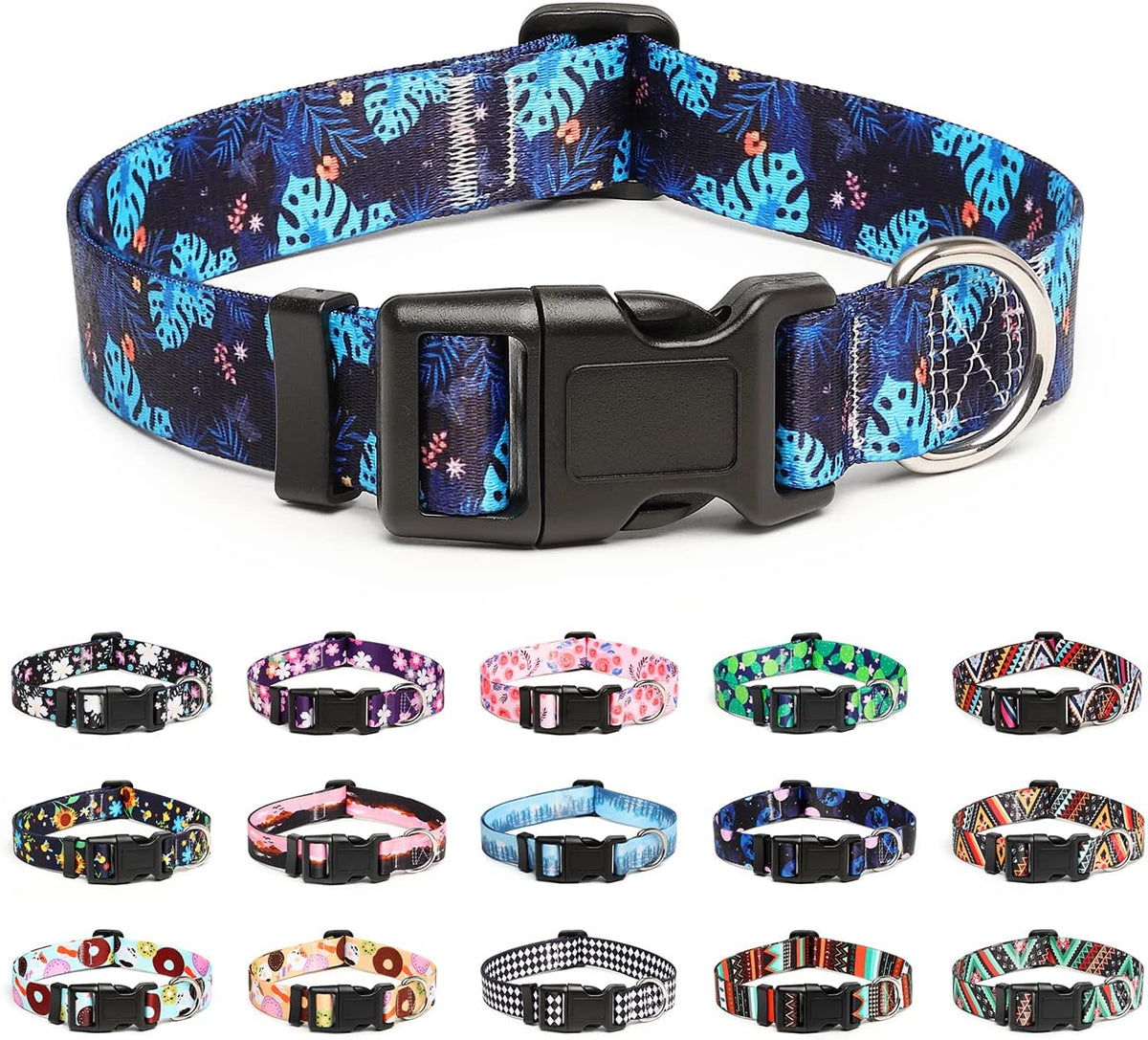 Mercano Adjustable Dog Collar - Special Design Patterns, Soft Nylon Comfortable Durable Pet Collar