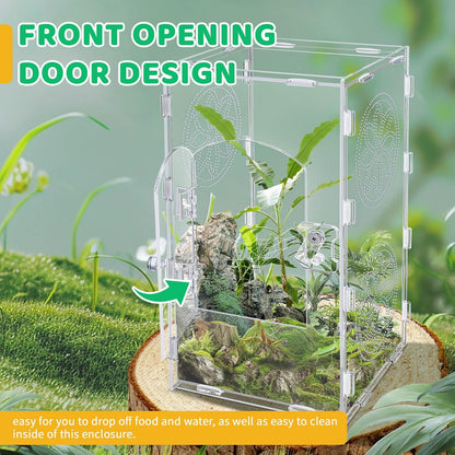 Jumping Spider Enclosure, 12x6x6 Inch Acrylic Tarantula Enclosure, Jumping Spider Accessories with