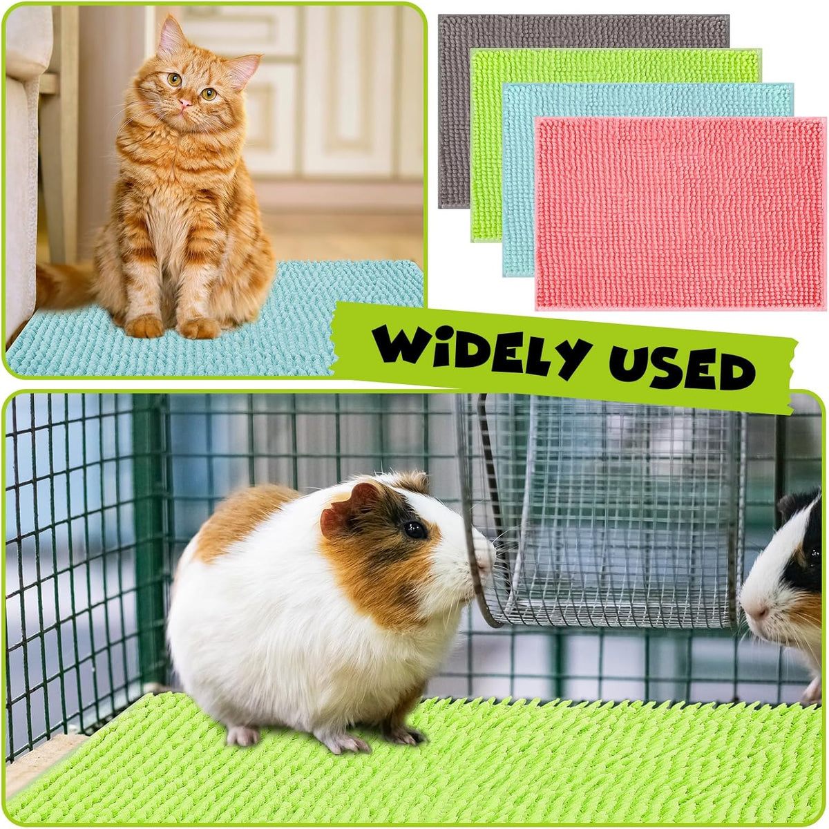 Barydat 8 Pcs Guinea Pig Cage Liner for Guinea Pig Cage Bedding Reusable Rabbit Mat Pad Washable