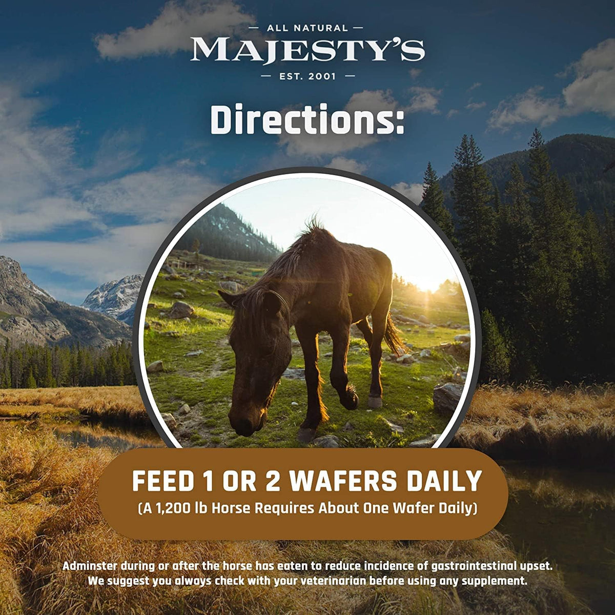 Majesty's Omega Wafers - Superior Horse/Equine Skin, Coat, and Immune Support Supplement - Omega 3