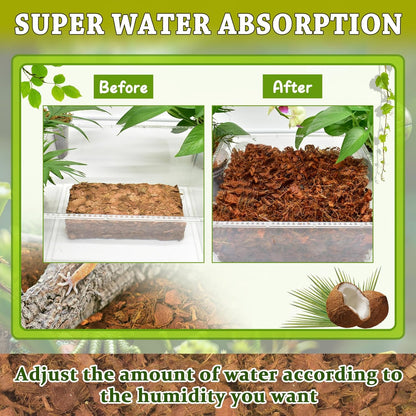 ZeeDix Natural Coconut Chips Substrate for Reptiles, Coconut Fiber Husk Reptiles Bedding