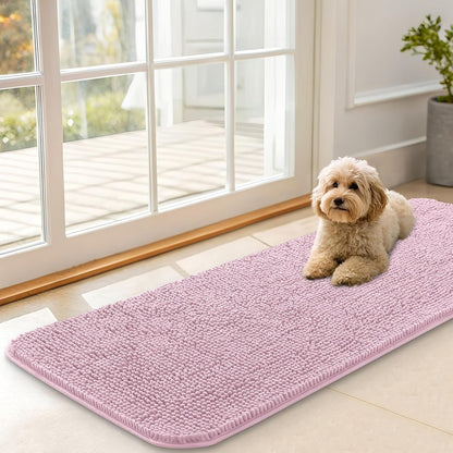 OLANLY Dog Door Mat for Muddy Paws 47x17, Absorbs Moisture and Dirt, Absorbent Non-Slip Washable