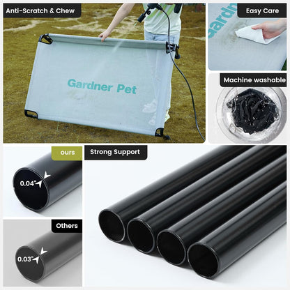 Gardner Pet Elevated Dog Bed for Medium Size Dog, Outdoor Raised Bed Waterproof Portable Cooling