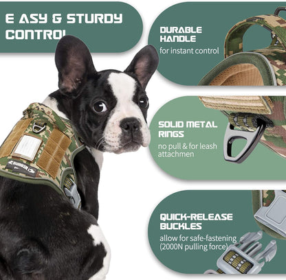 BUMBIN Tactical Dog Harness for Medium Dogs No Pull, Famous TIK Tok No Pull Dog Harness, Fit Smart