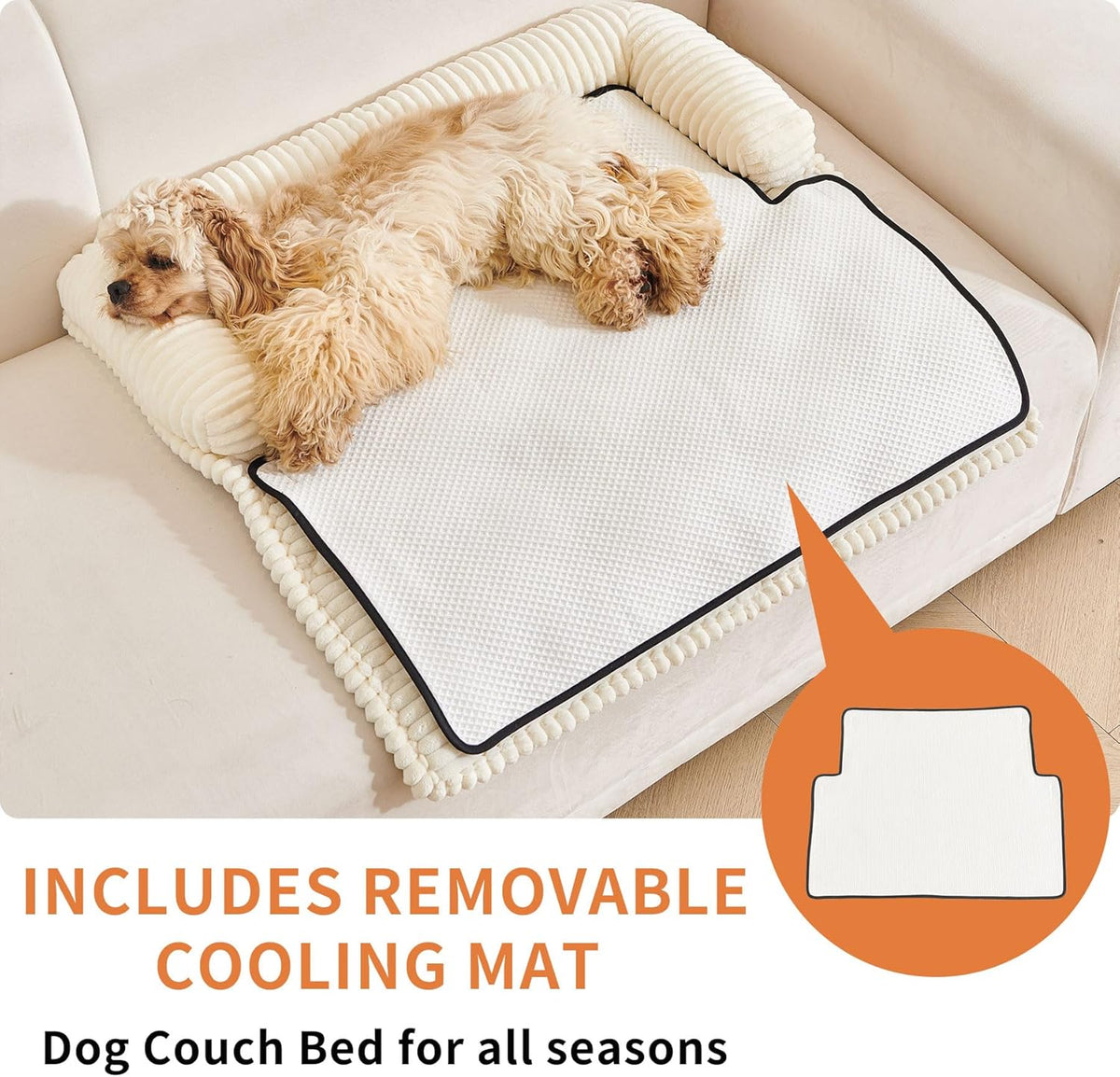 HAOMAIJIA Dog Couch Bed for Small Dogs, Non Slip Pet Couch Covers for Sofa Thick Soft Washable Dog