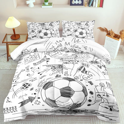 Football Sports Comforter Sets for Boys Queen,Soccer Comforter Sport Bedding for Boys Room,Gaming