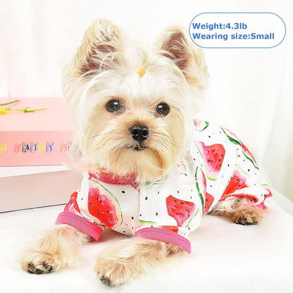 Dog Pajamas Psj for Small Dogs Clothes Puppy Onesies Outfits for Doggie Summer Fall Shirts Sleeper