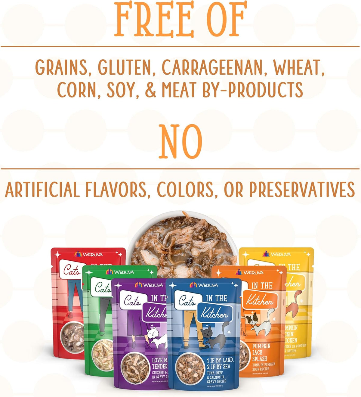 Weruva Cats in the Kitchen, Pantry Party Pouch Variety Pack in Gravy Cat Food, 3oz Pouch (Pack of