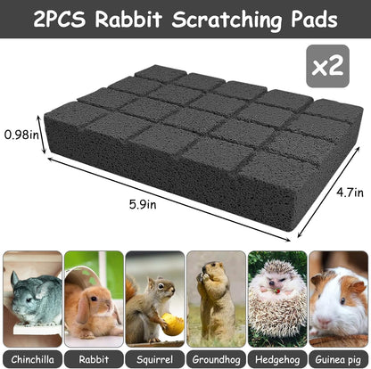 Hamiledyi 2PCS Rabbit Scratching Pads Bunny Lava Grinding Claw Pads Small Animal Foot Pads Hamster