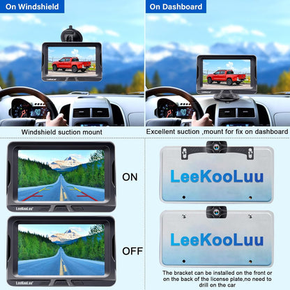 Wireless Backup Camera Ease Install - Color Image HD 1080P 5 Inch Monitor Digital Signal Stable