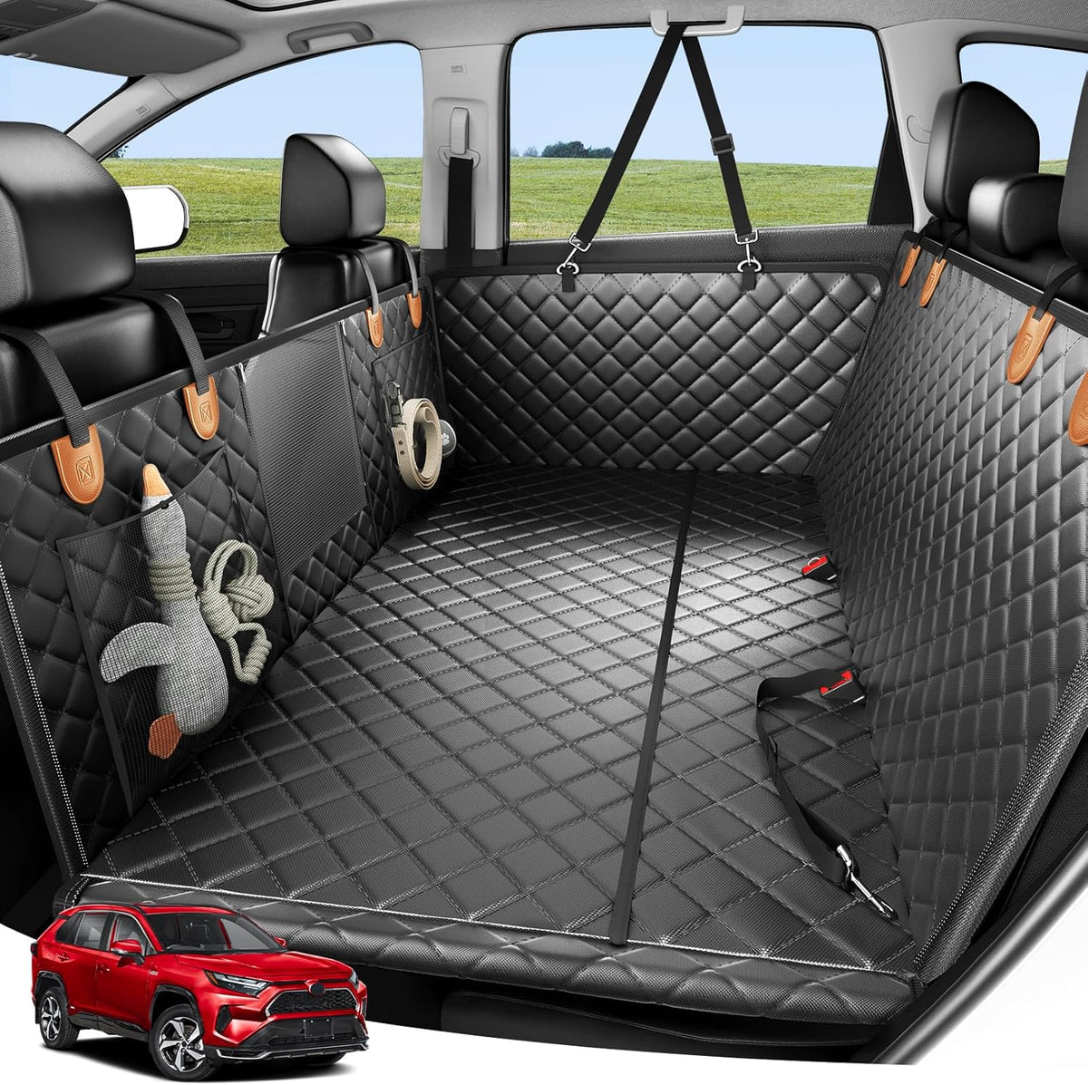 Zanch 2025 Upgraded Dog Car Seat Cover, 400 lbs Heavy Duty Hard Bottom, Waterproof & Anti-Scratch