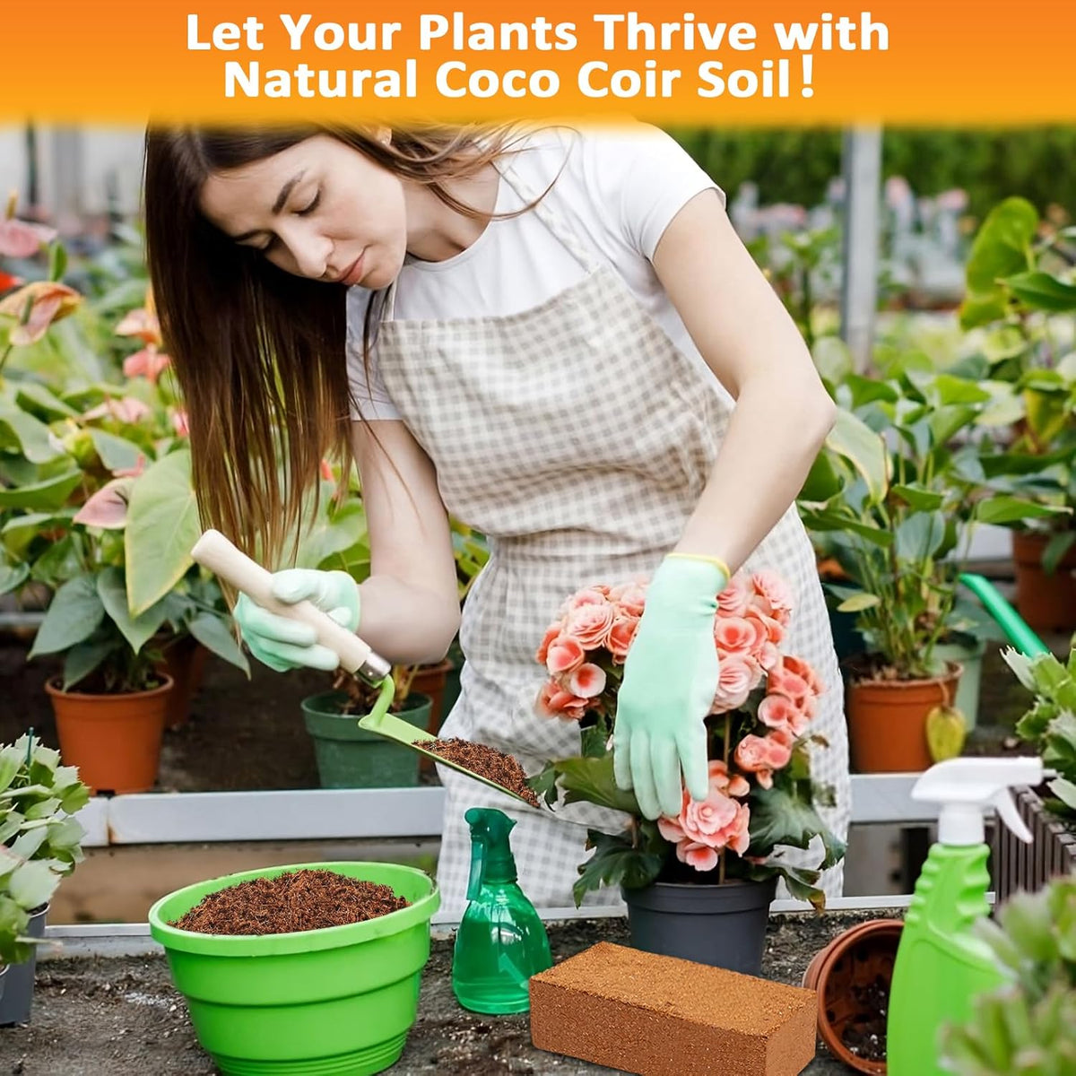 Legigo 4 Pack Premium Coco Coir Brick for Plants- 100% Organic Compressed Coconut Coir Bricks