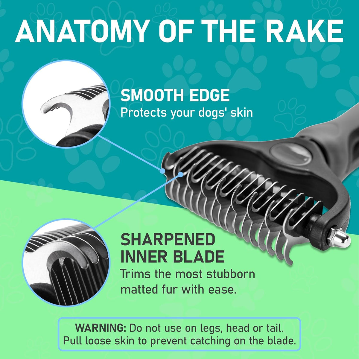 Maxpower Planet Pet Grooming Brush - Double Sided Undercoat Rake for Dogs and Cats, Extra Wide