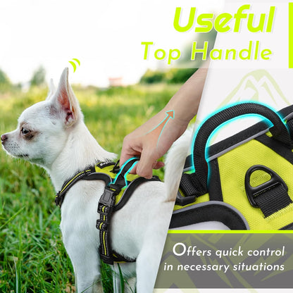 Eagloo Small Dog Harness No Pull, Service Vest with Reflective Strips and Control Handle
