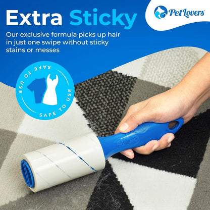 PetLovers Extra Sticky Lint Roller Mega Value Set 450 Sheets for Pet Hair Removal and Clothes, Dog