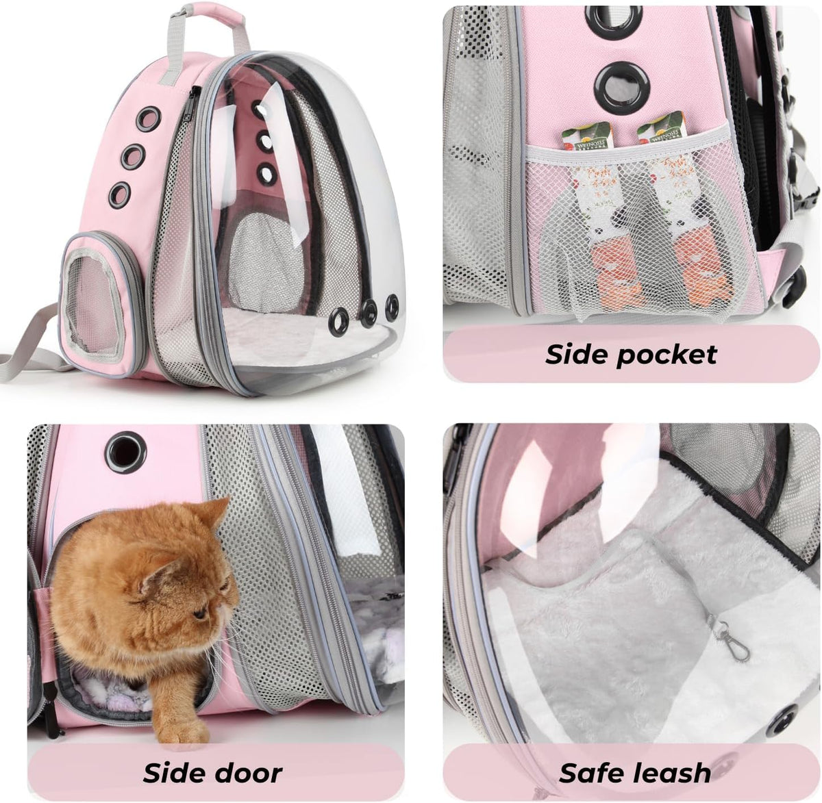 Lollimeow Cat Carrier Backpack, Bubble Expandable Backpack Carrier, Pets and Small