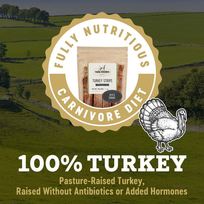 Farm Hounds - Turkey Strips - Premium Natural Jerky for Dogs - from 100% Humanely Raised Turkey
